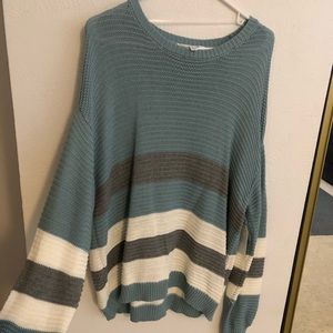 Striped oversized knit sweater